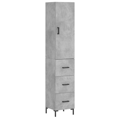 Highboard Concrete Grey 34,5x34x180 cm Engineered Wood