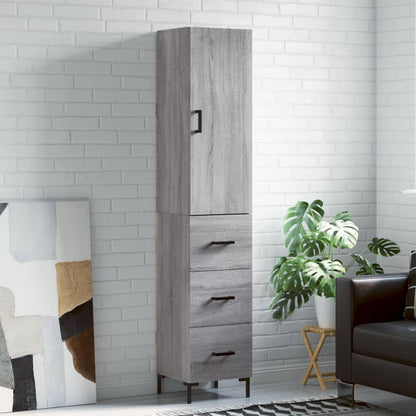 Highboard Grey Sonoma 34,5x34x180 cm Engineered Wood