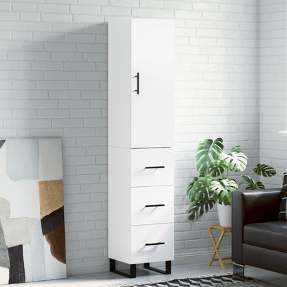 Highboard White 34,5x34x180 cm Engineered Wood