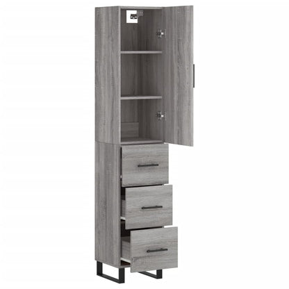 Highboard Grey Sonoma 34,5x34x180 cm Engineered Wood