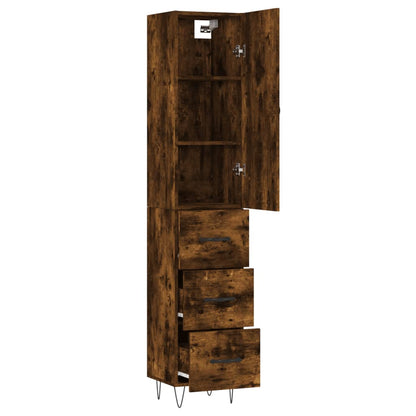 Highboard Smoked Oak 34,5x34x180 cm Engineered Wood
