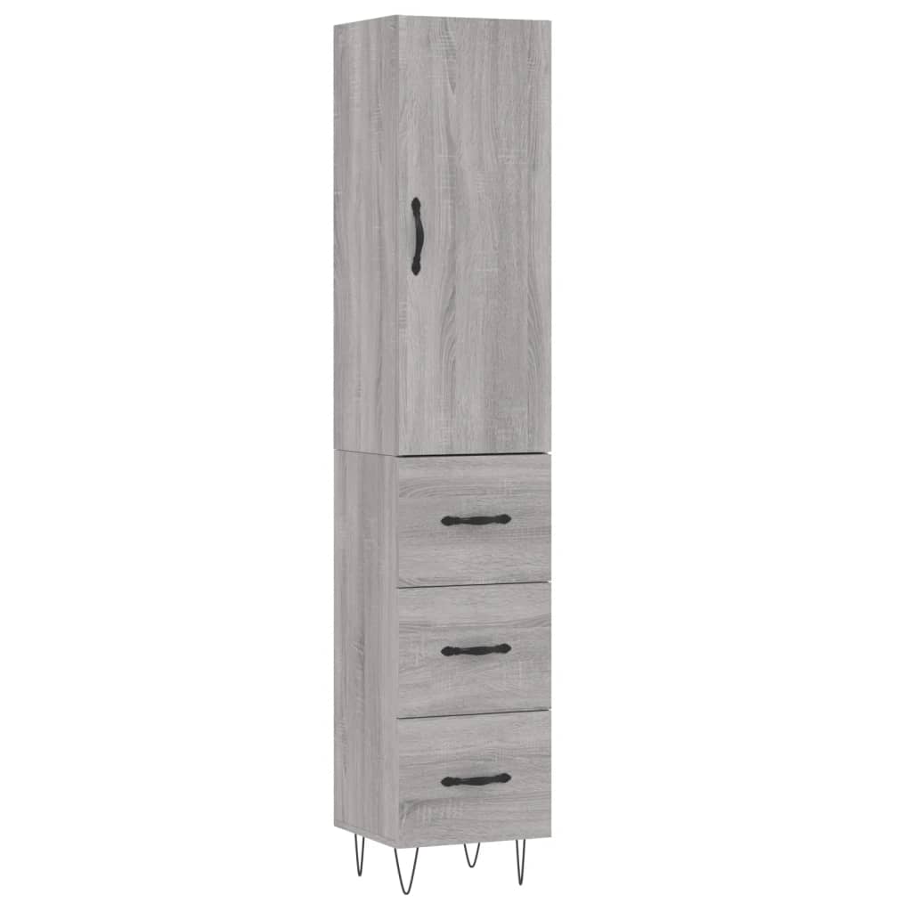 Highboard Grey Sonoma 34,5x34x180 cm Engineered Wood