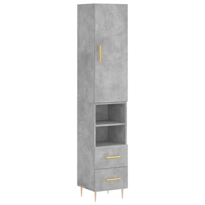 Highboard Concrete Grey 34,5x34x180 cm Engineered Wood