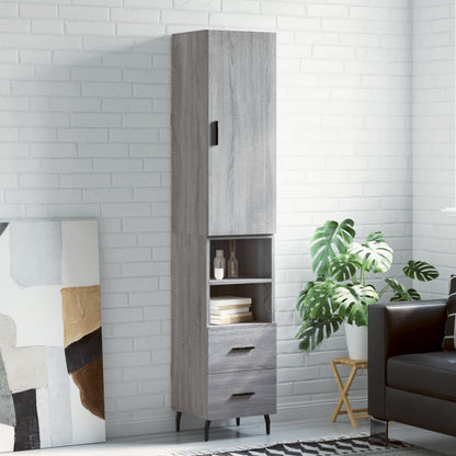 Highboard Grey Sonoma 34.5x34x180 cm Engineered Wood