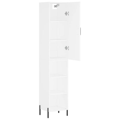 Highboard White 34.5x34x180 cm Engineered Wood