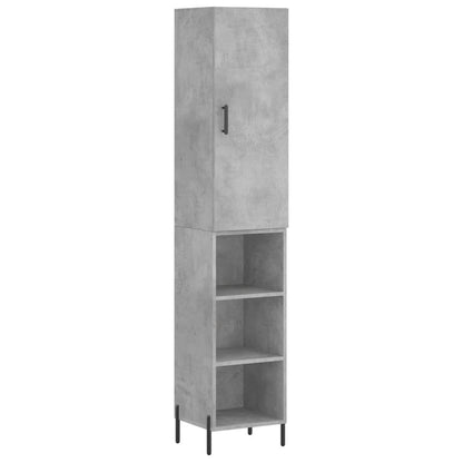 Highboard Concrete Grey 34.5x34x180 cm Engineered Wood