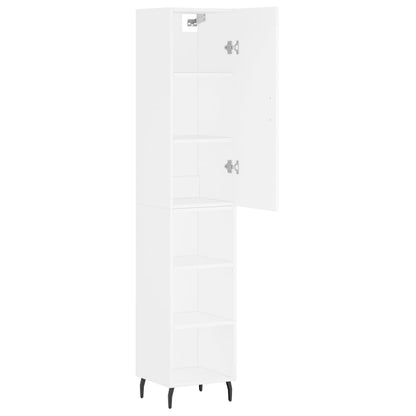 Highboard White 34.5x34x180 cm Engineered Wood