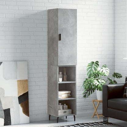 Highboard Concrete Grey 34.5x34x180 cm Engineered Wood