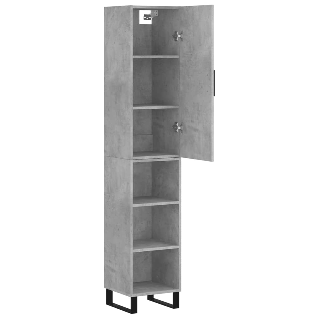 Highboard Concrete Grey 34,5x34x180 cm Engineered Wood