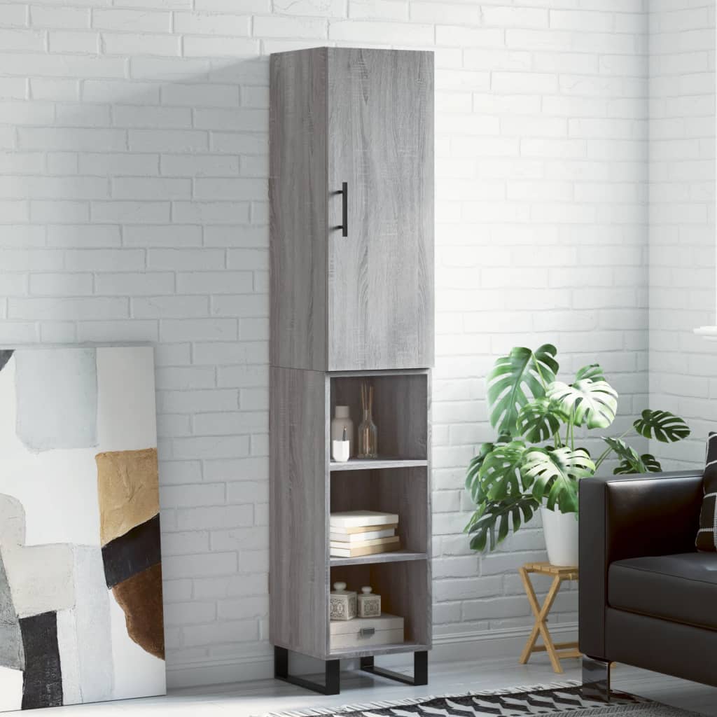 Highboard Grey Sonoma 34.5x34x180 cm Engineered Wood