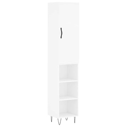 Highboard White 34,5x34x180 cm Engineered Wood