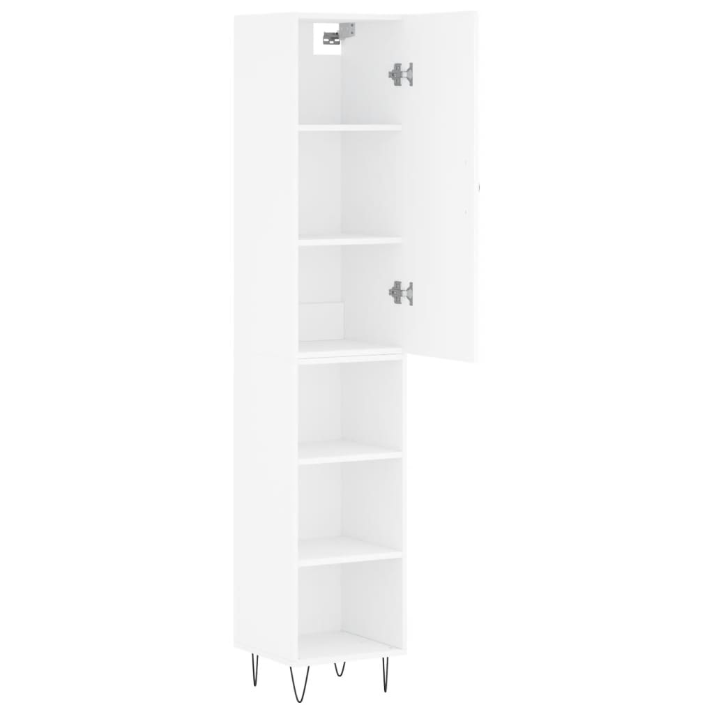 Highboard White 34.5x34x180 cm Engineered Wood