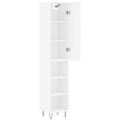 Highboard White 34.5x34x180 cm Engineered Wood