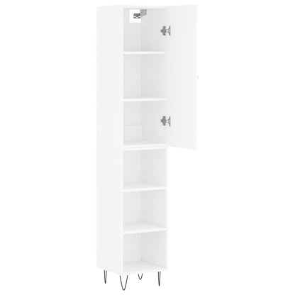 Highboard White 34,5x34x180 cm Engineered Wood