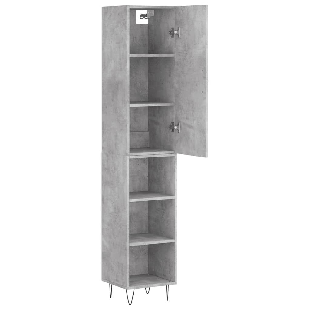 Highboard Concrete Grey 34.5x34x180 cm Engineered Wood