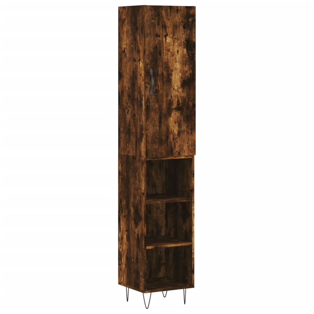 Highboard Smoked Oak 34,5x34x180 cm Engineered Wood