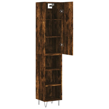 Highboard Smoked Oak 34,5x34x180 cm Engineered Wood