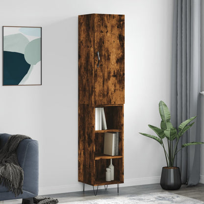 Highboard Smoked Oak 34,5x34x180 cm Engineered Wood