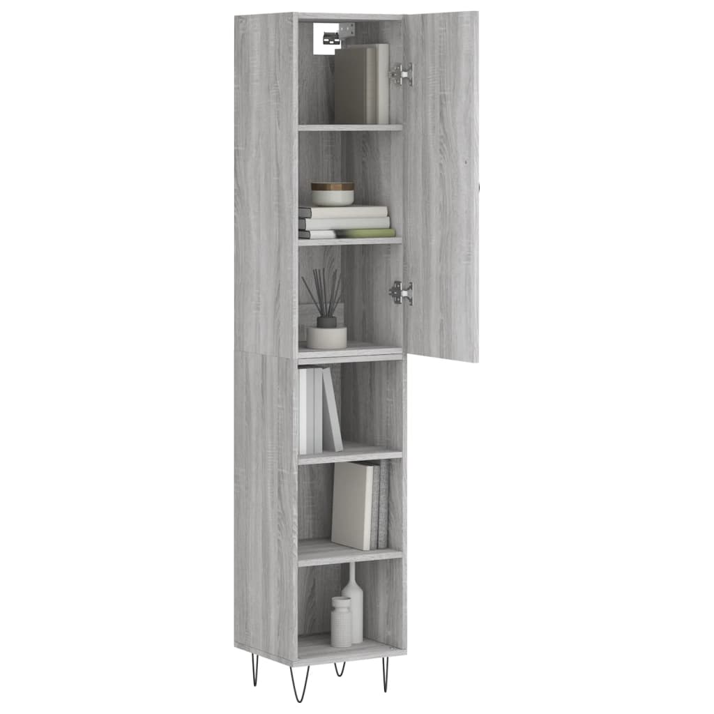 Highboard Grey Sonoma 34,5x34x180 cm Engineered Wood