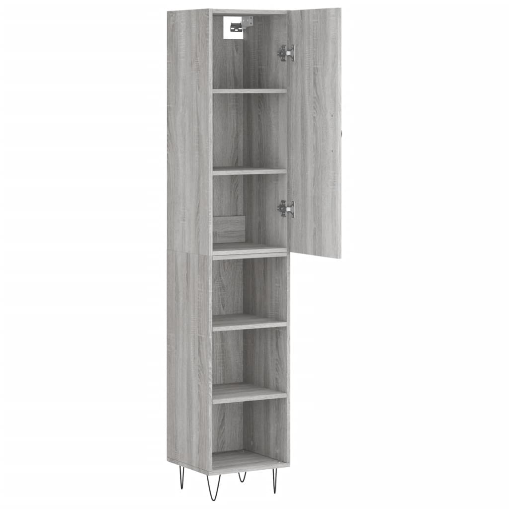 Highboard Grey Sonoma 34,5x34x180 cm Engineered Wood