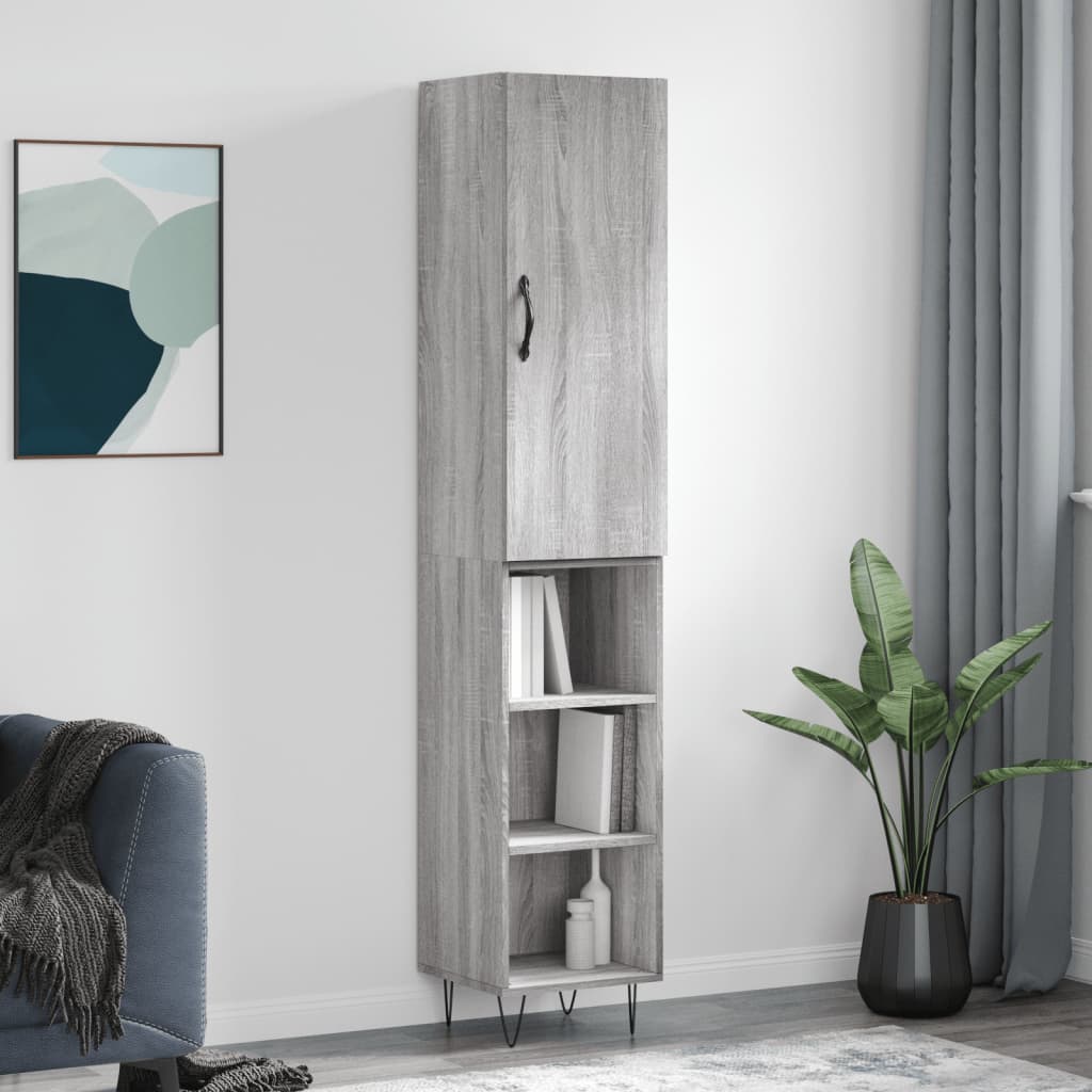 Highboard Grey Sonoma 34,5x34x180 cm Engineered Wood