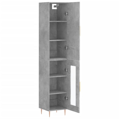 Highboard Concrete Grey 34.5x34x180 cm Engineered Wood