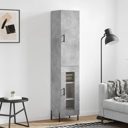Highboard Concrete Grey 34.5x34x180 cm Engineered Wood