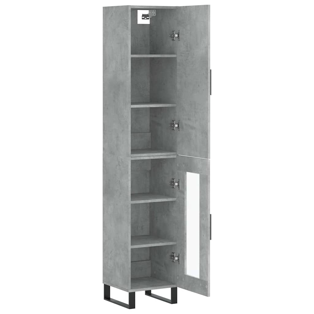 Highboard Concrete Grey 34.5x34x180 cm Engineered Wood