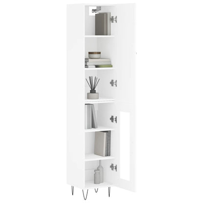 Highboard White 34,5x34x180 cm Engineered Wood
