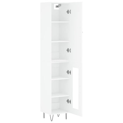 Highboard White 34,5x34x180 cm Engineered Wood