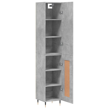 Highboard Concrete Grey 34.5x34x180 cm Engineered Wood