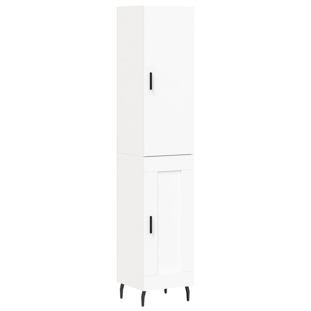 Highboard White 34.5x34x180 cm Engineered Wood