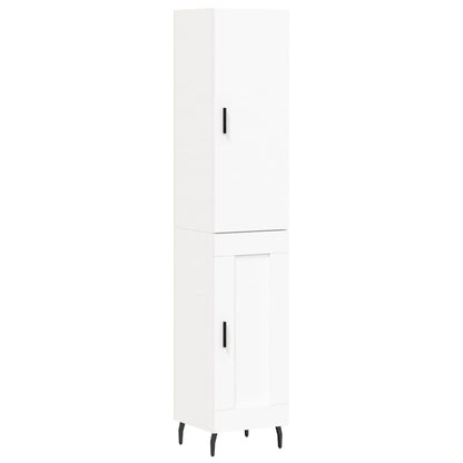 Highboard White 34.5x34x180 cm Engineered Wood
