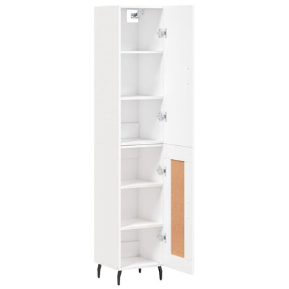 Highboard White 34.5x34x180 cm Engineered Wood