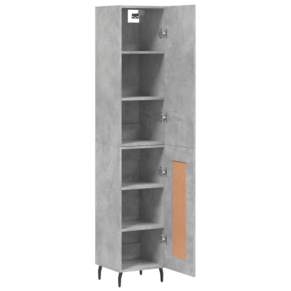 Highboard Concrete Grey 34.5x34x180 cm Engineered Wood