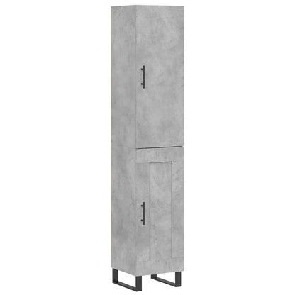 Highboard Concrete Grey 34.5x34x180 cm Engineered Wood