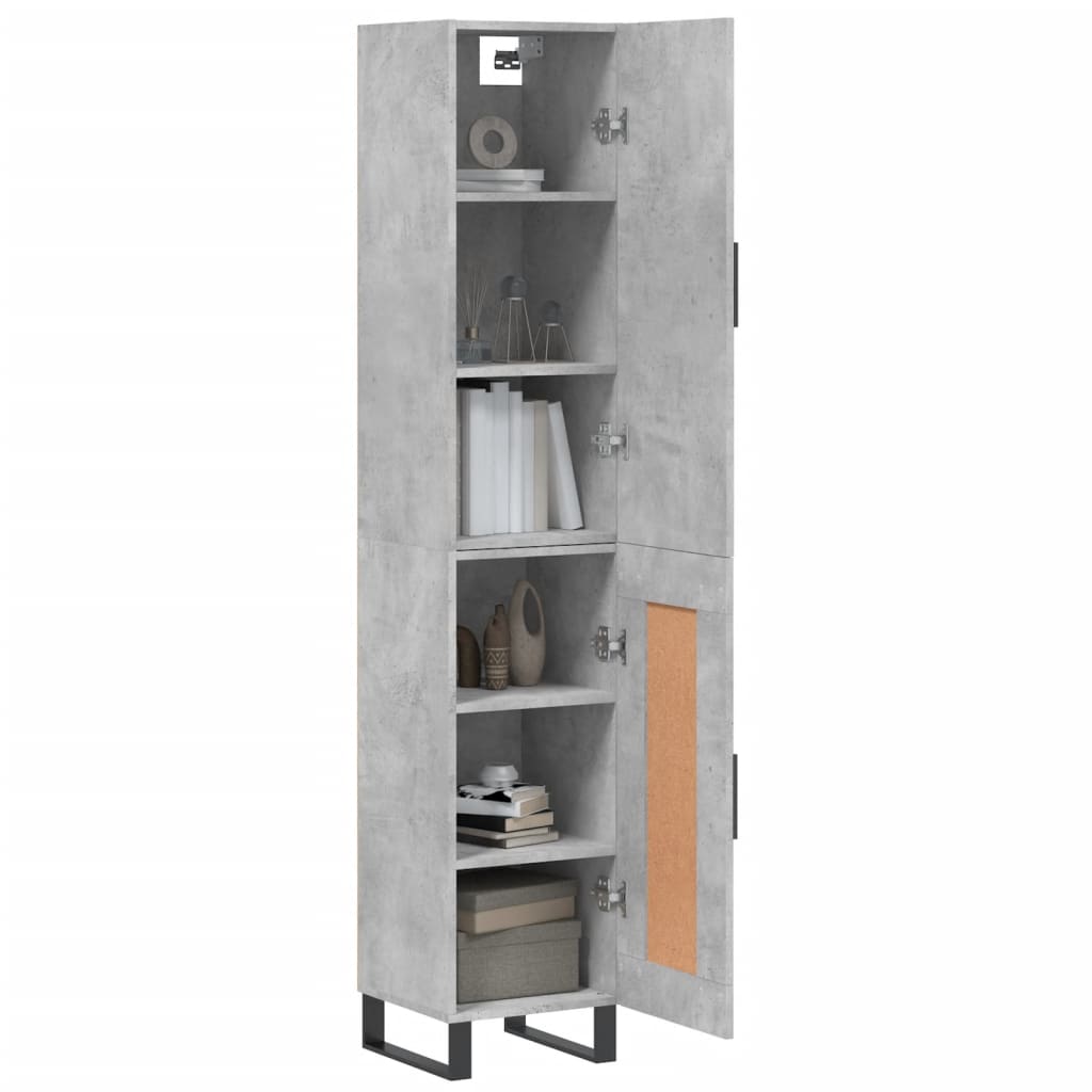Highboard Concrete Grey 34,5x34x180 cm Engineered Wood