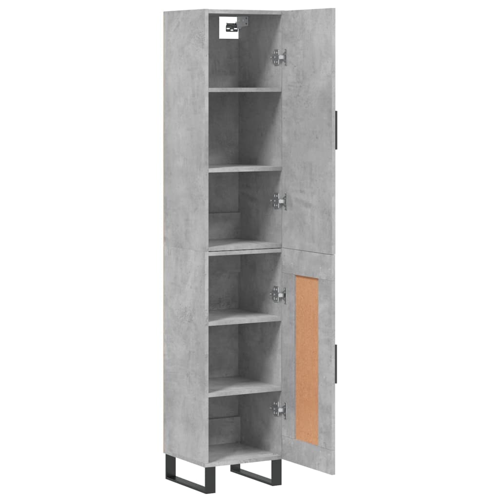 Highboard Concrete Grey 34,5x34x180 cm Engineered Wood