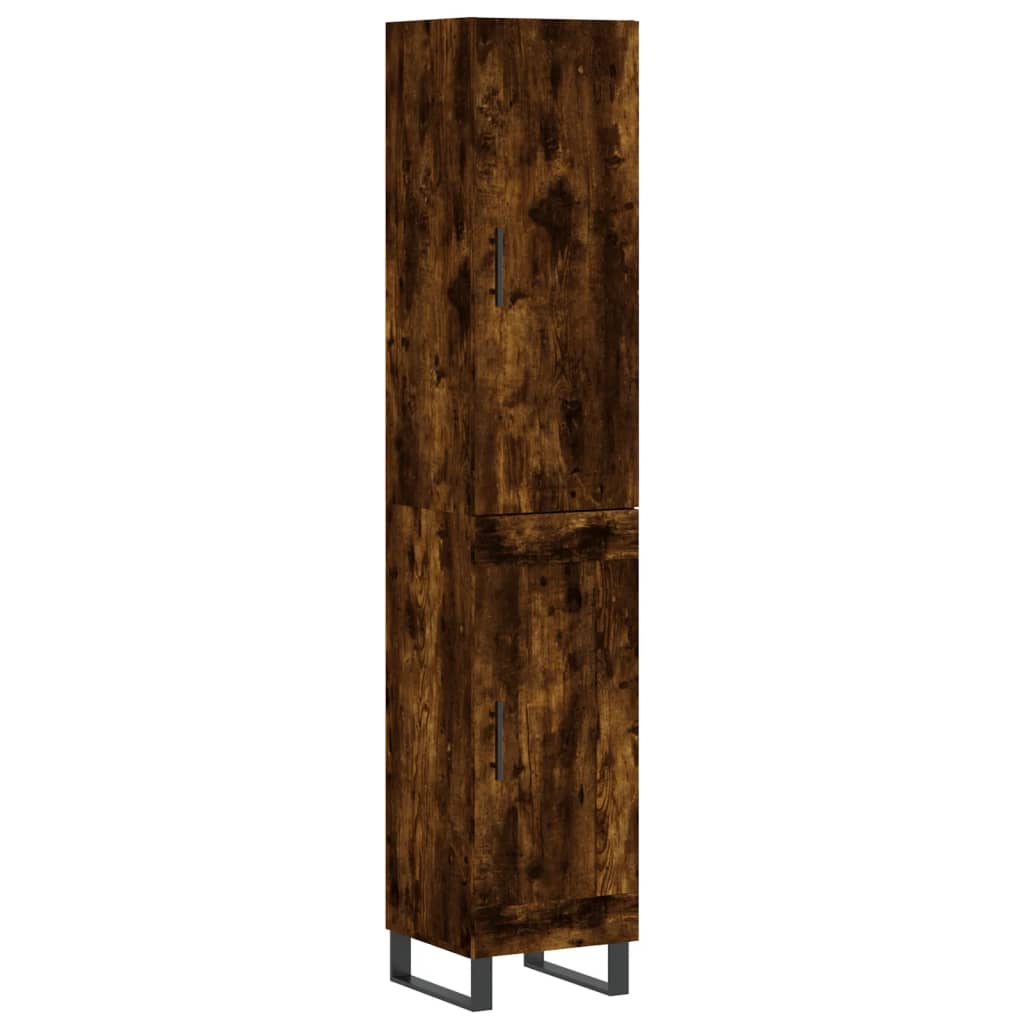 Highboard Smoked Oak 34.5x34x180 cm Engineered Wood
