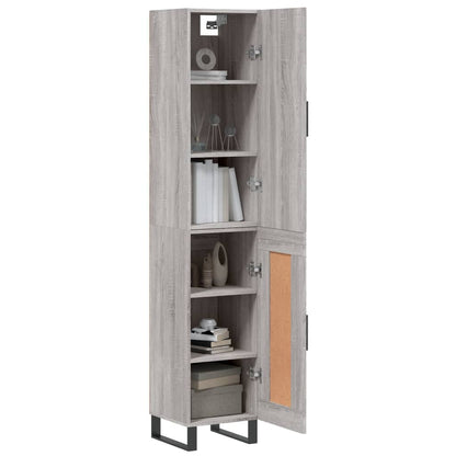 Highboard Grey Sonoma 34.5x34x180 cm Engineered Wood