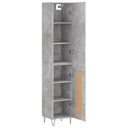 Highboard Concrete Grey 34.5x34x180 cm Engineered Wood