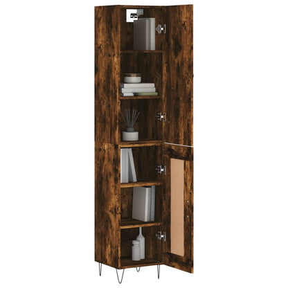 Highboard Smoked Oak 34.5x34x180 cm Engineered Wood