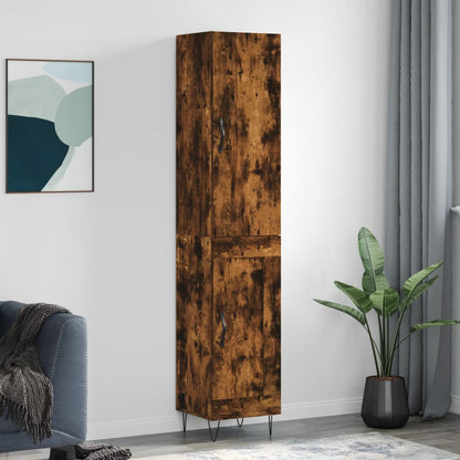 Highboard Smoked Oak 34.5x34x180 cm Engineered Wood