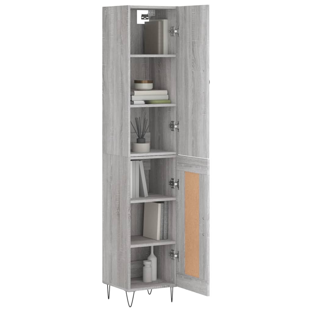Highboard Grey Sonoma 34,5x34x180 cm Engineered Wood