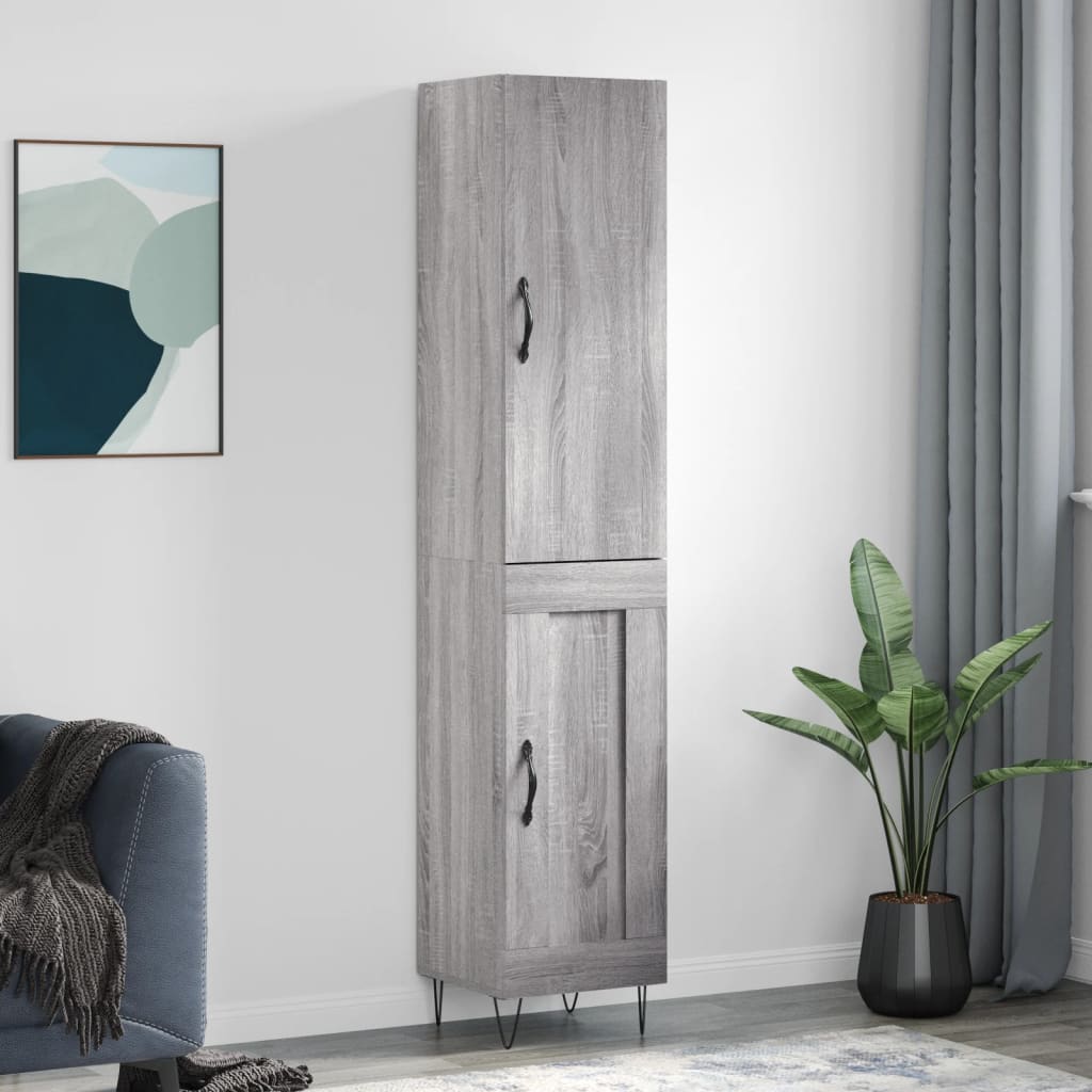 Highboard Grey Sonoma 34,5x34x180 cm Engineered Wood
