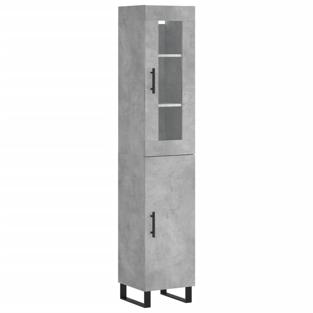 Highboard Concrete Grey 34.5x34x180 cm Engineered Wood