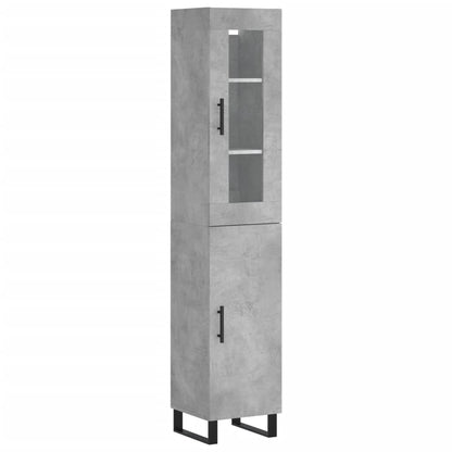 Highboard Concrete Grey 34.5x34x180 cm Engineered Wood