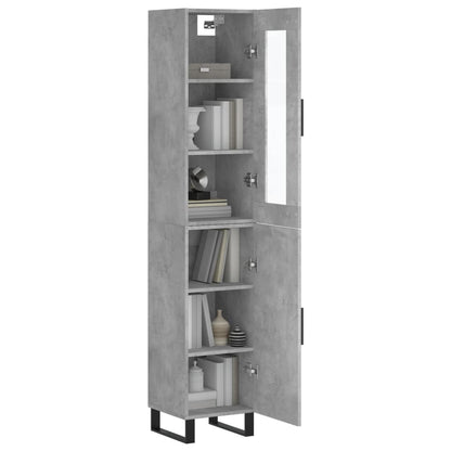 Highboard Concrete Grey 34.5x34x180 cm Engineered Wood