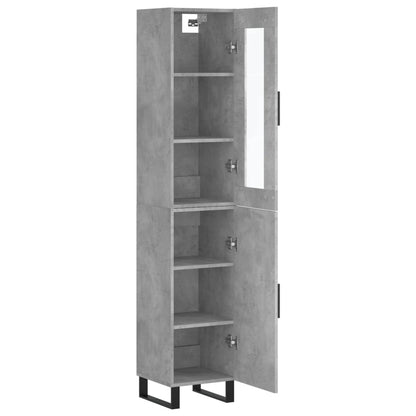 Highboard Concrete Grey 34.5x34x180 cm Engineered Wood