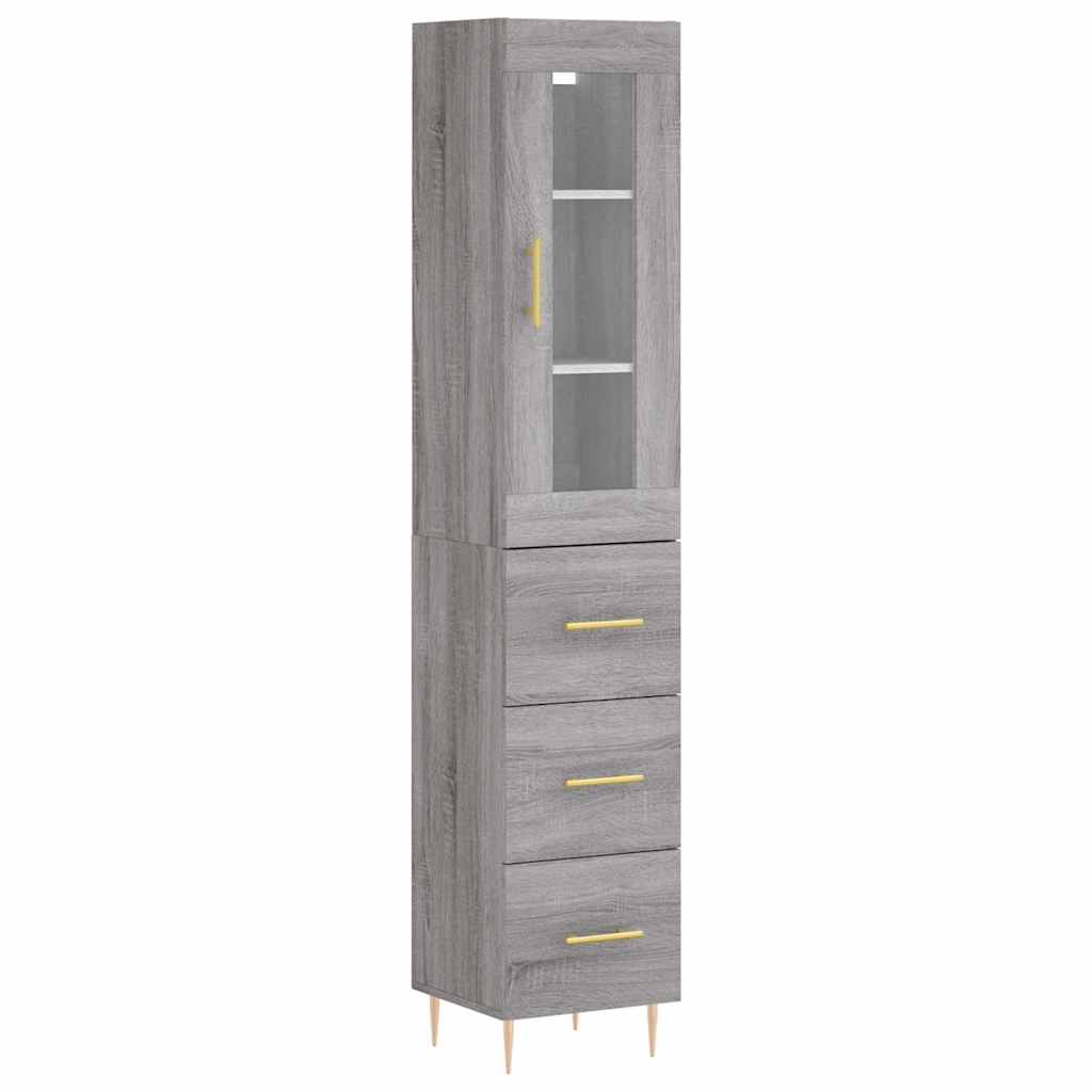 Highboard Grey Sonoma 34,5x34x180 cm Engineered Wood